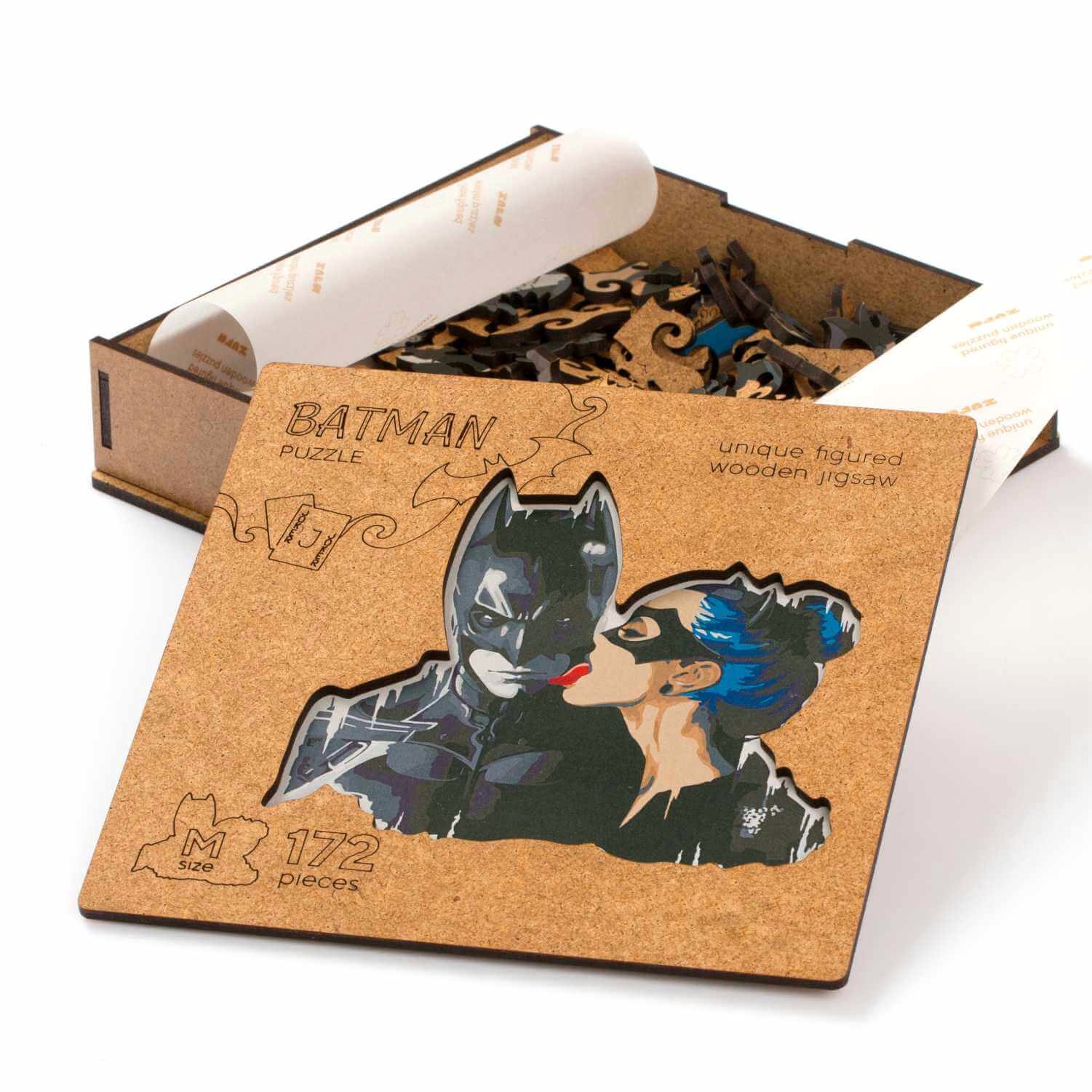 Batman és a Macskanő Fa Puzzle - Nagy méret: 25x27cm -Alion Puzzle